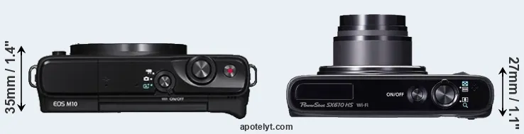 Compare M10 versus SX610 top