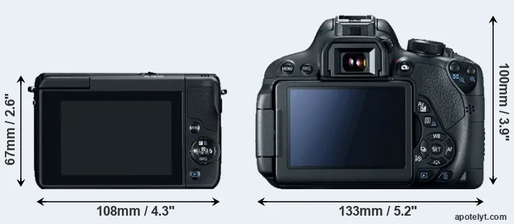 Comparison M10 or T5i rear