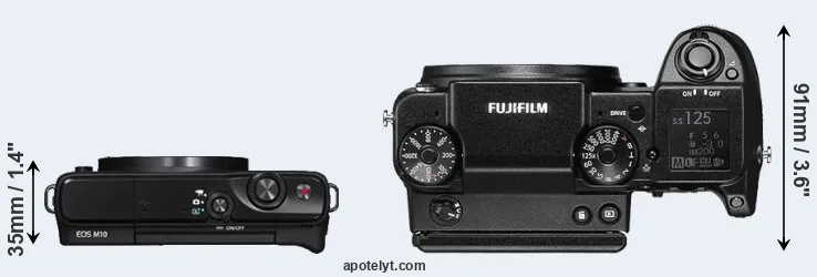 Compare M10 versus GFX 50S top