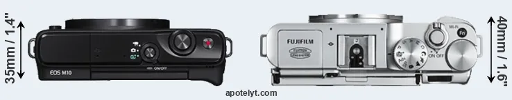Compare M10 versus X-A2 top