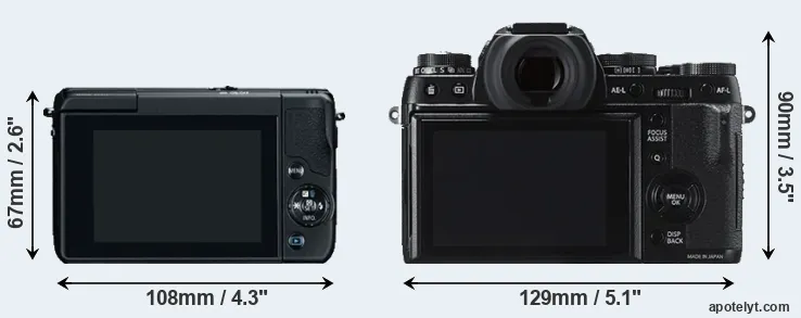 Comparison M10 or X-T1 rear