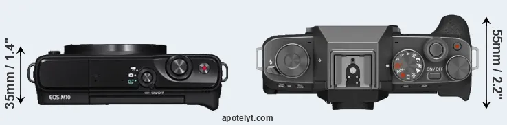 Compare M10 versus X-T200 top