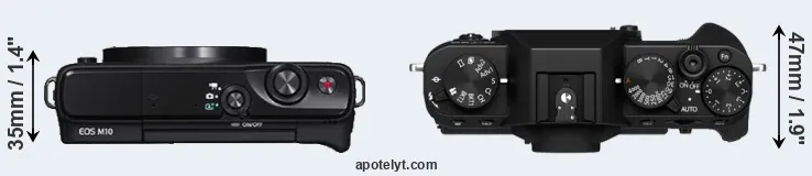 Compare M10 versus X-T30 II top