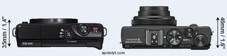 Compare M10 versus Coolpix A top