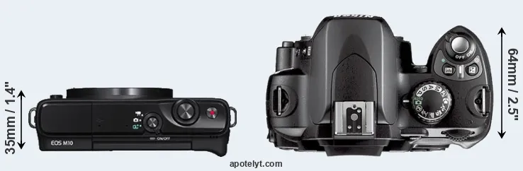 Compare M10 versus D40X top