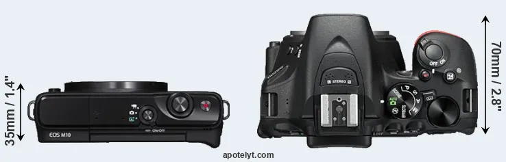 Compare M10 versus D5500 top