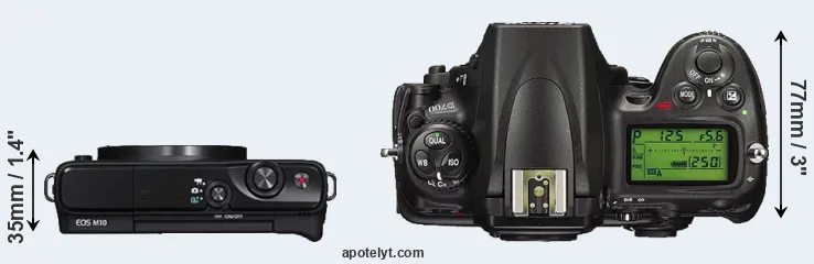 Compare M10 versus D700 top