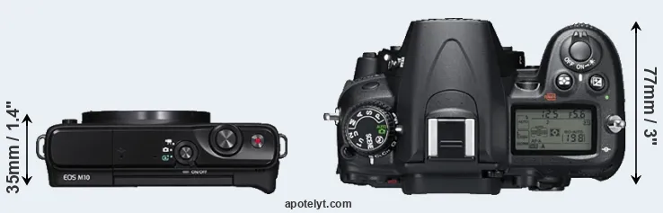 Compare M10 versus D7000 top