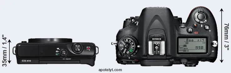 Compare M10 versus D7100 top