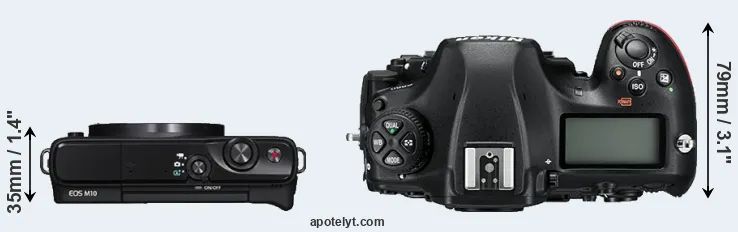 Compare M10 versus D850 top