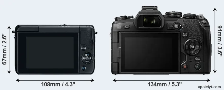 Comparison M10 or E-M1 II rear