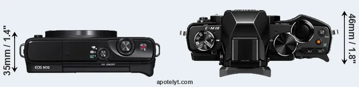 Compare M10 versus E-M10 top