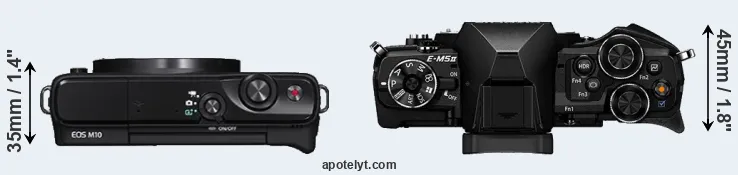 Compare M10 versus E-M5 II top