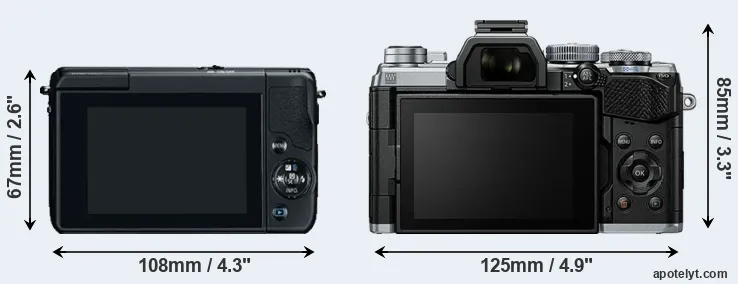 Comparison M10 or E-M5 III rear
