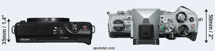 Compare M10 versus E-M5 III top