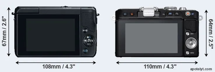 Comparison M10 or E-PL3 rear