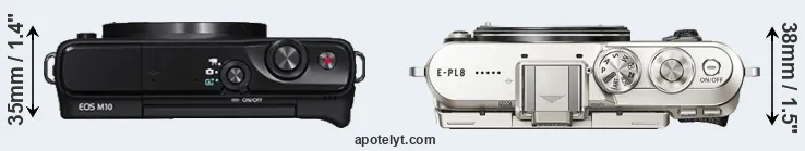 Compare M10 versus E-PL8 top