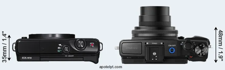 Compare M10 versus XZ-2 top