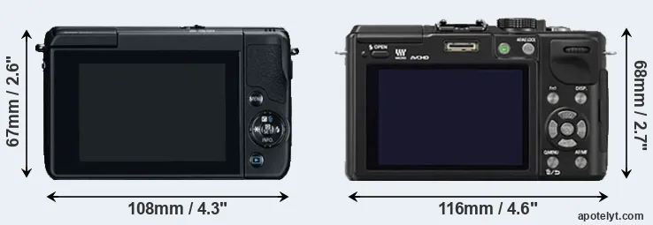 Comparison M10 or GX1 rear