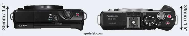 Compare M10 versus GX1 top