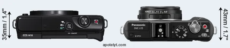 Compare M10 versus LX5 top