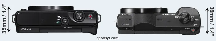 Compare M10 versus A5100 top