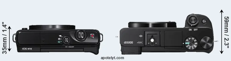 Compare M10 versus A6100 top