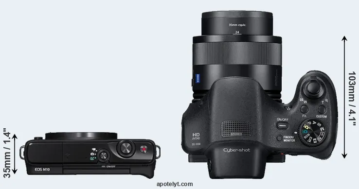 Compare M10 versus HX350 top