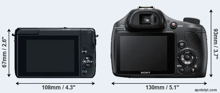 Comparison M10 or HX400V rear