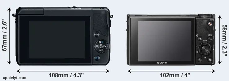 Comparison M10 or RX100 VII rear