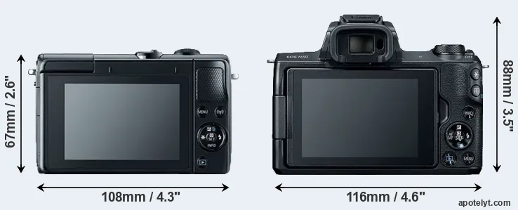 Comparison M100 or M50 rear