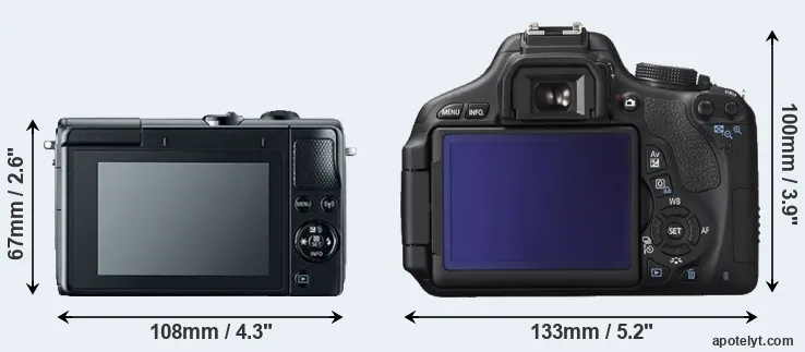 Comparison M100 or T3i rear