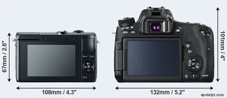Comparison M100 or T6s rear