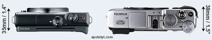 Compare M100 versus X-E1 top
