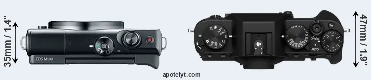 Compare M100 versus X-T30 II top