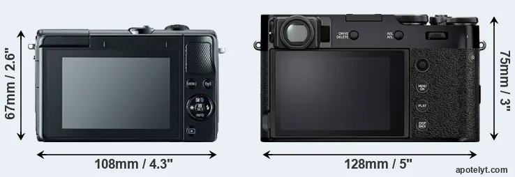 Comparison M100 or X100V rear