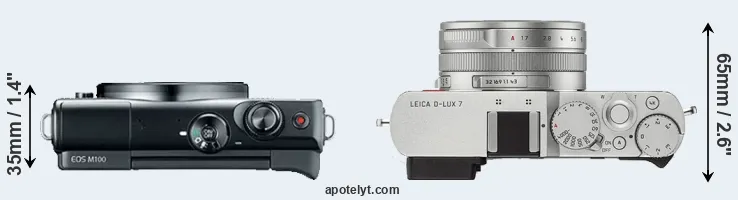 Compare M100 versus D-LUX 7 top