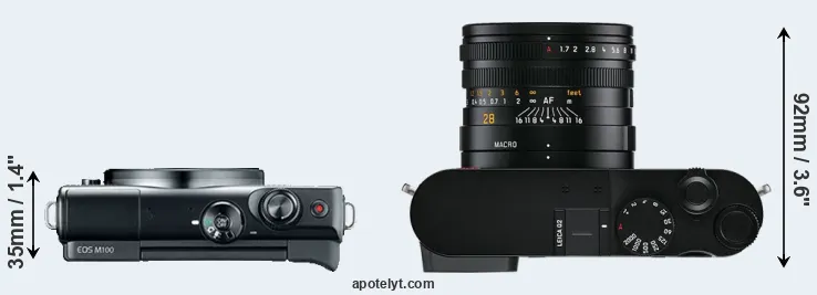Compare M100 versus Q2 top