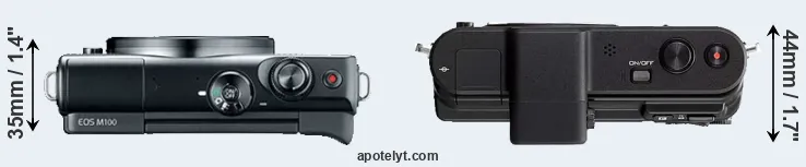 Compare M100 versus V1 top