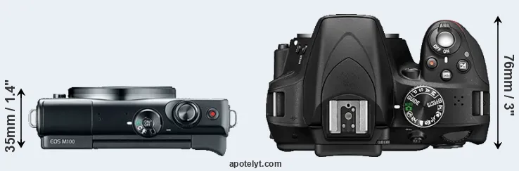 Compare M100 versus D3300 top