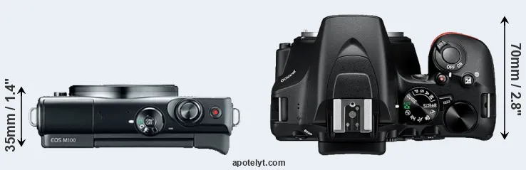 Compare M100 versus D3500 top