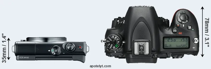 Compare M100 versus D750 top