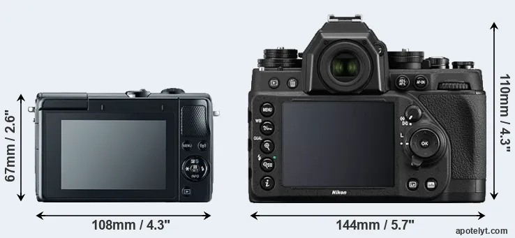 Comparison M100 or Df rear