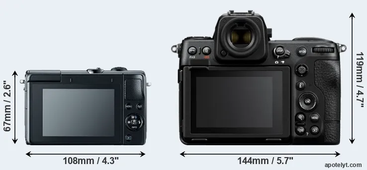 Comparison M100 or Z8 rear