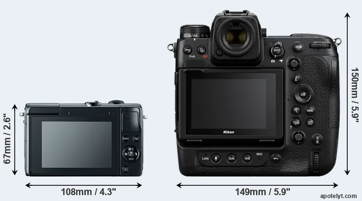 Comparison M100 or Z9 rear