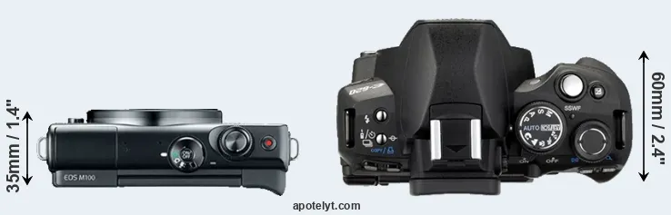 Compare M100 versus E-620 top