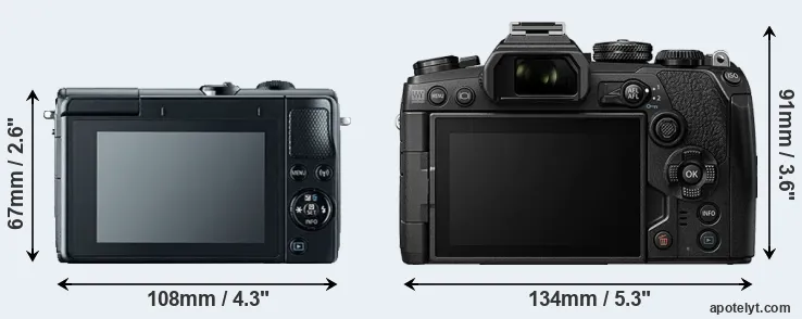 Comparison M100 or E-M1 III rear