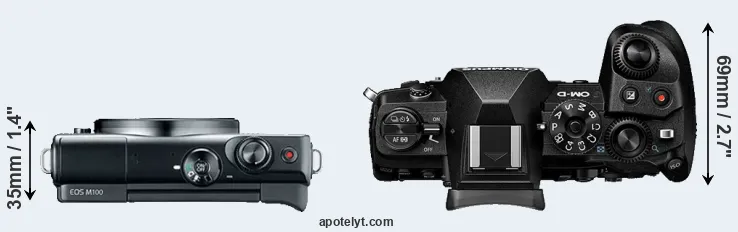 Compare M100 versus E-M1 III top