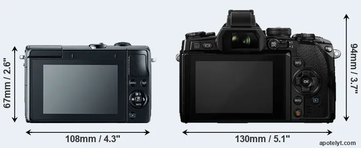 Comparison M100 or E-M1 rear