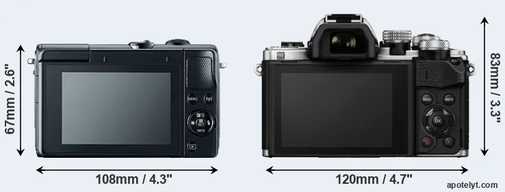 Comparison M100 or E-M10 II rear